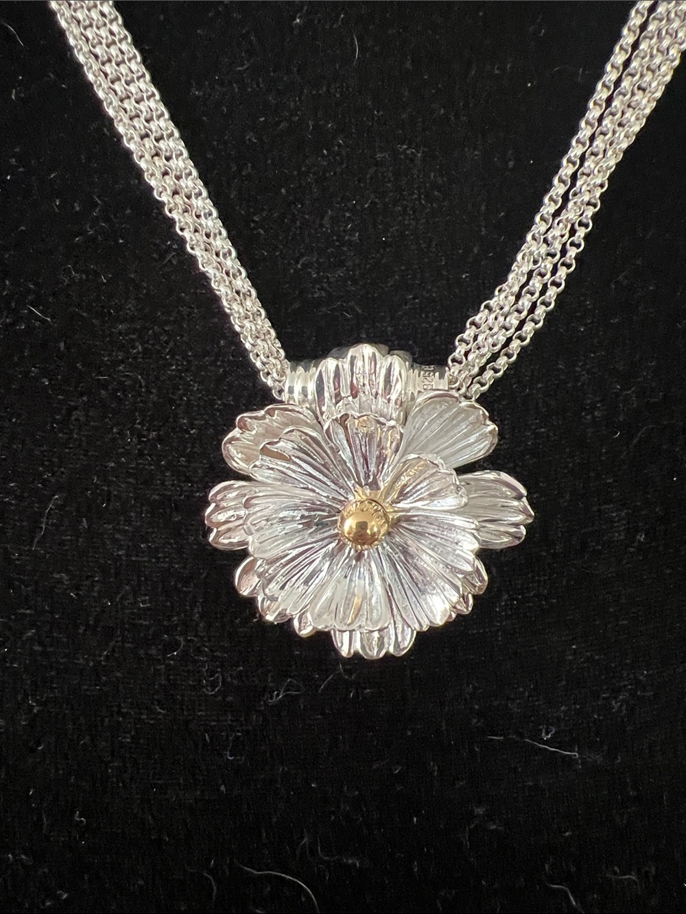 Sterling Silver ESPO Joseph Espisito 44.75g Flower   Necklace 17” Chain